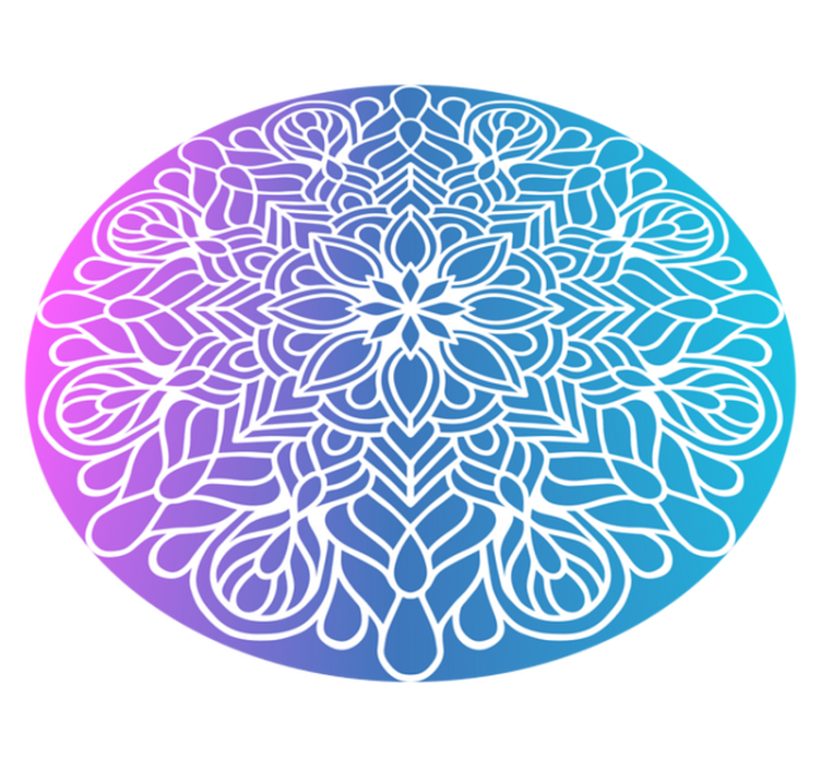 Geometric vinyl rug with lively circular design - TenStickers