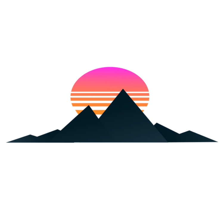 Geometric vinyl rug mountain sunset - TenStickers