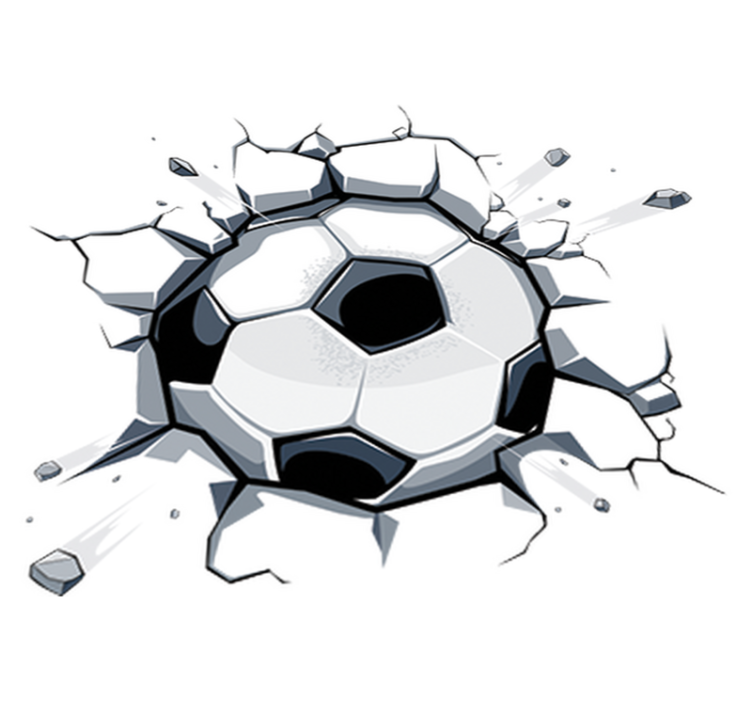 Kids vinyl rug 3d football design - TenStickers