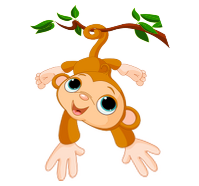 Kids vinyl rug happy little monkey - TenStickers