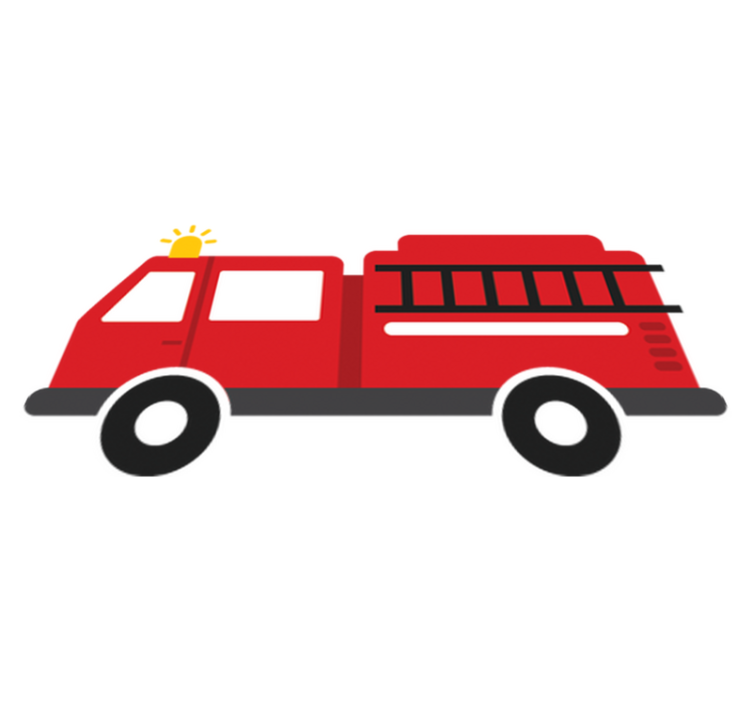 Kids vinyl rug firefighter truck design - TenStickers