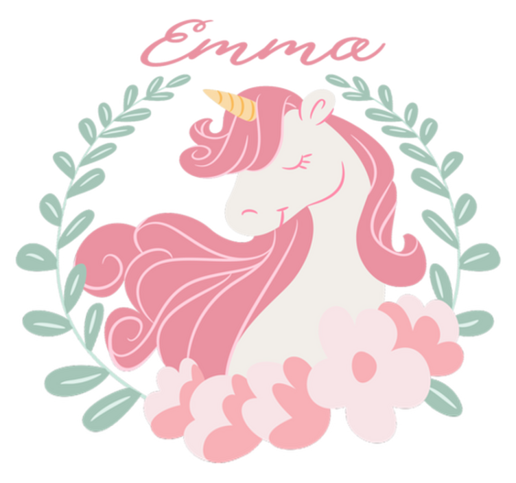 Kids vinyl rug personalized unicorn princess - TenStickers