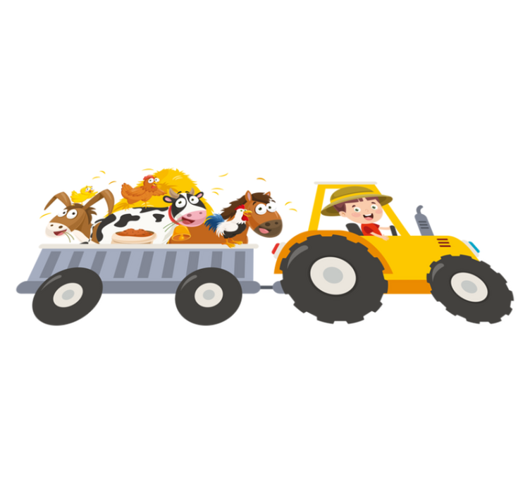 Kids vinyl rug little farmer with animals - TenStickers