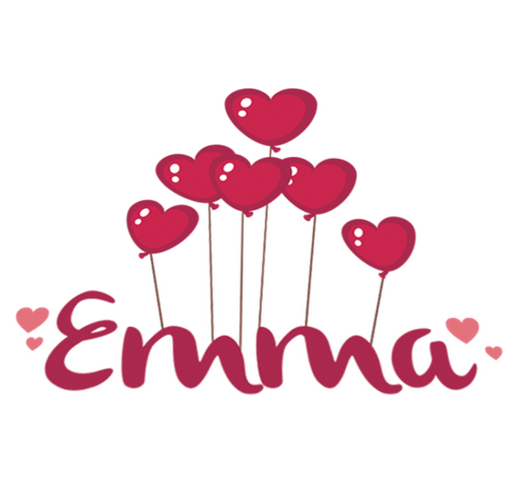 Kids vinyl rug with heart balloons and name - TenStickers