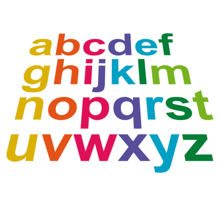 Kids vinyl rug minimalist color alphabet - TenStickers