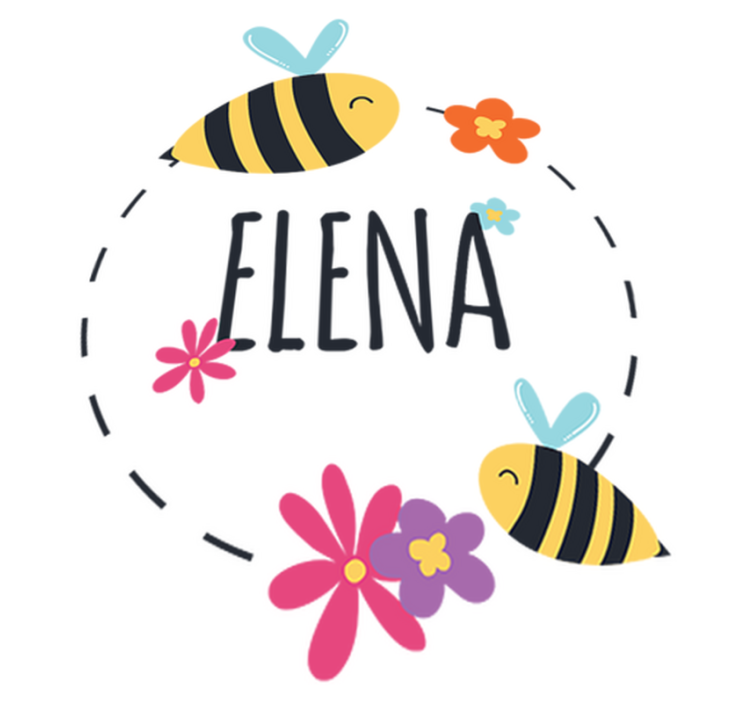 Kids vinyl rug personalized name spring sticker - TenStickers