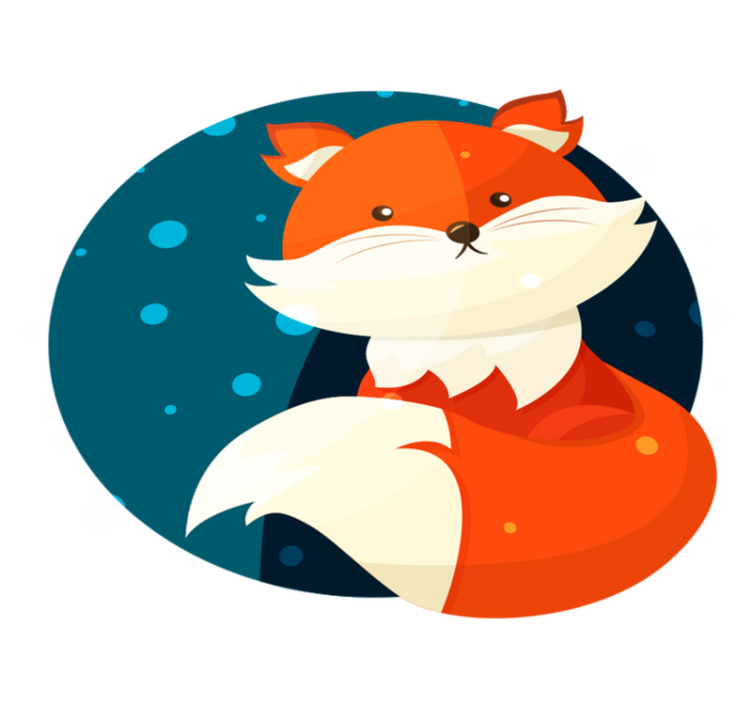 Kids vinyl rug cute fox design - TenStickers