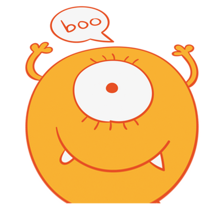 Kids vinyl rug yellow monster closet sticker - TenStickers