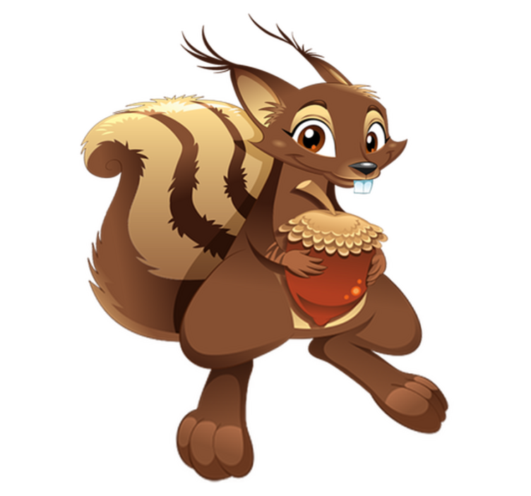 Kids vinyl rug squirrel with acorn design - TenStickers