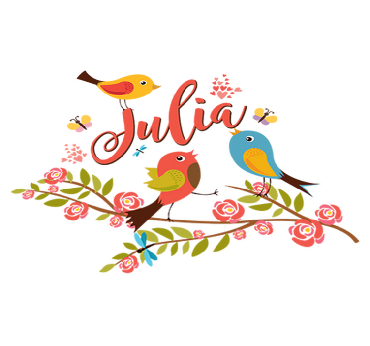 Kids vinyl rug spring birds personalized design - TenStickers