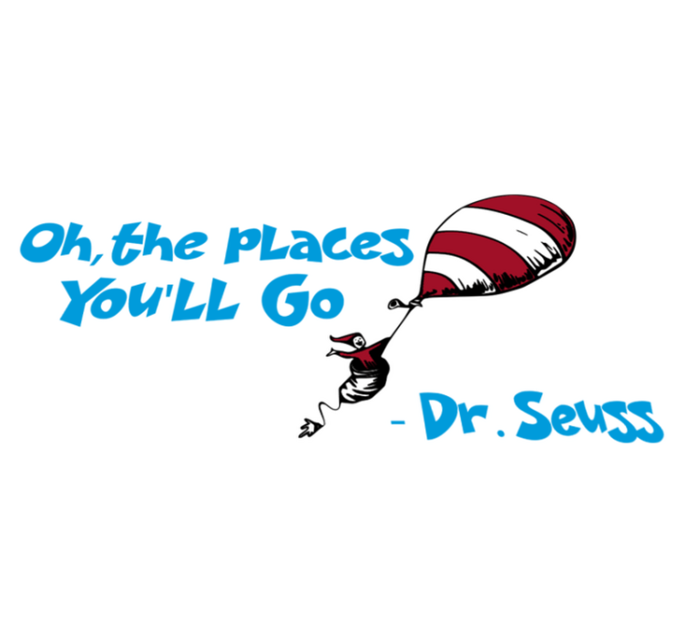 Kids vinyl rug oh the places you'll go dr seuss - TenStickers