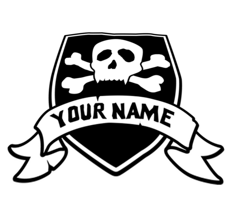 Kids vinyl rug pirate skull personalized name - TenStickers