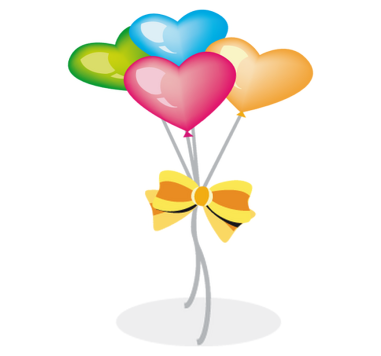 Kids vinyl rug with heart-shaped balloons design - TenStickers