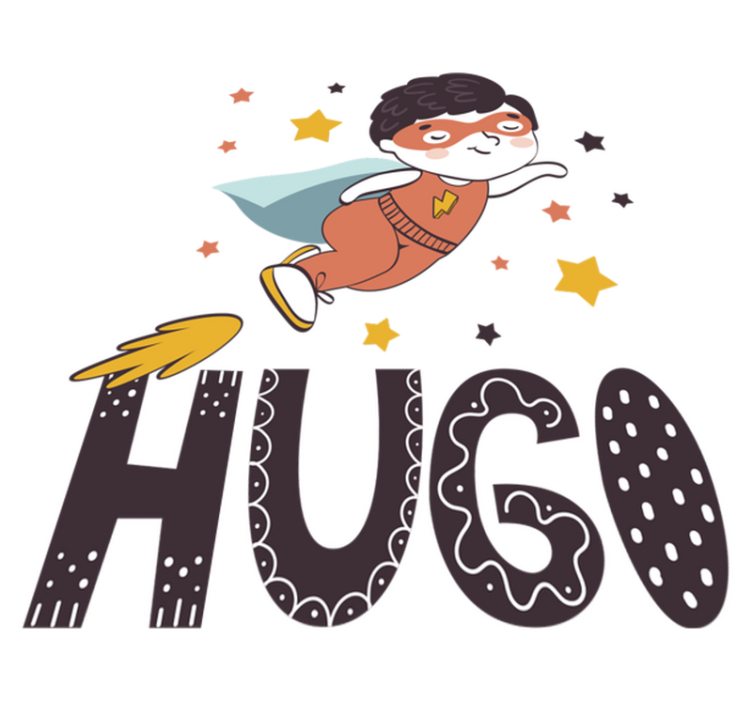 Kids vinyl rug customizable superhero name - TenStickers