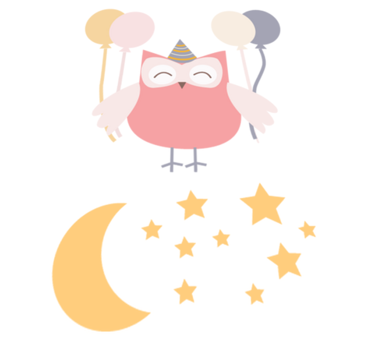 Kids vinyl rug with festive owl design - TenStickers