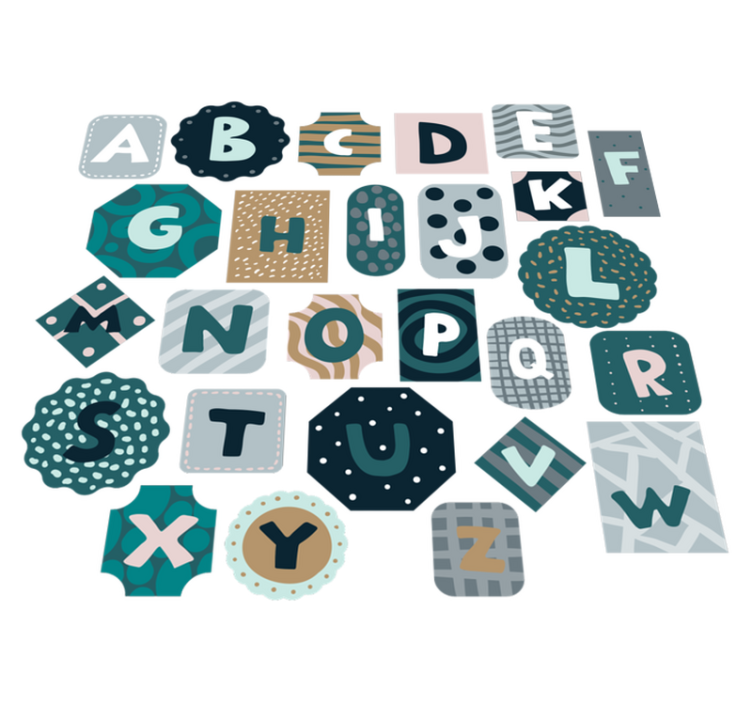 Kids vinyl rug alphabet nordic style sticker - TenStickers