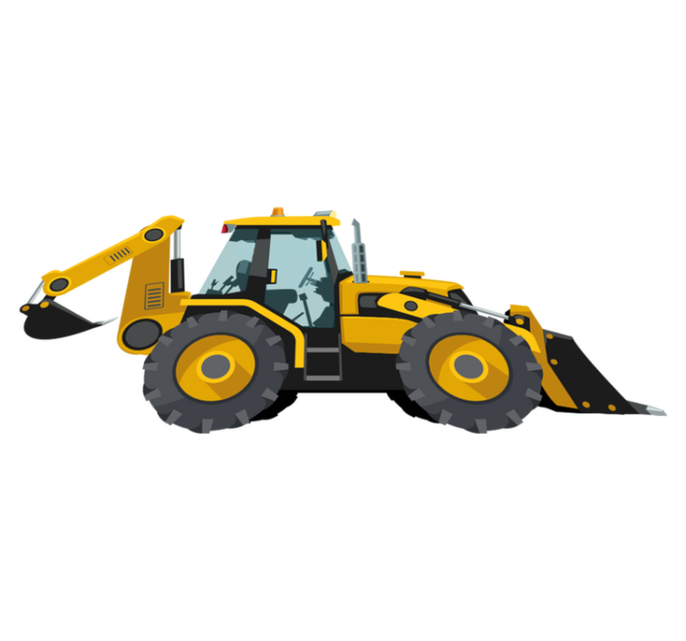 Kids vinyl rug realistic tractor design - TenStickers