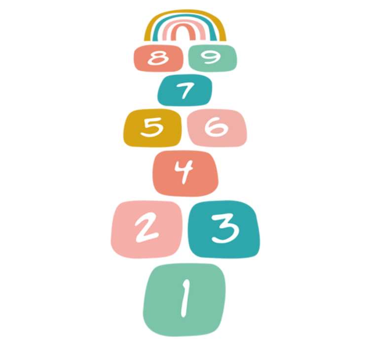 Kids vinyl rug hopscotch with rainbow design - TenStickers