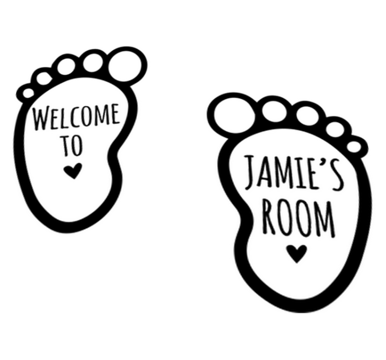 Kids vinyl rug with personalized baby feet - TenStickers