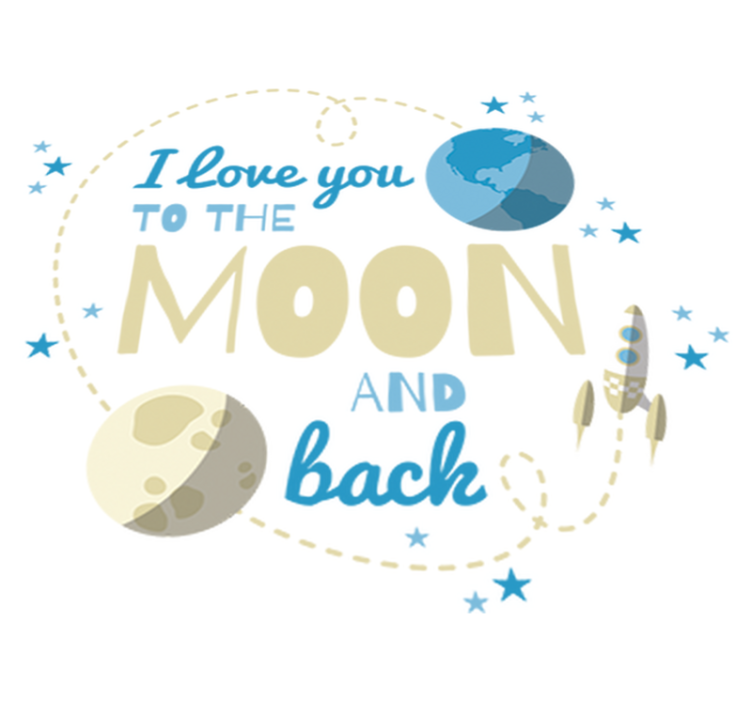 Kids vinyl rug love you to the moon - TenStickers
