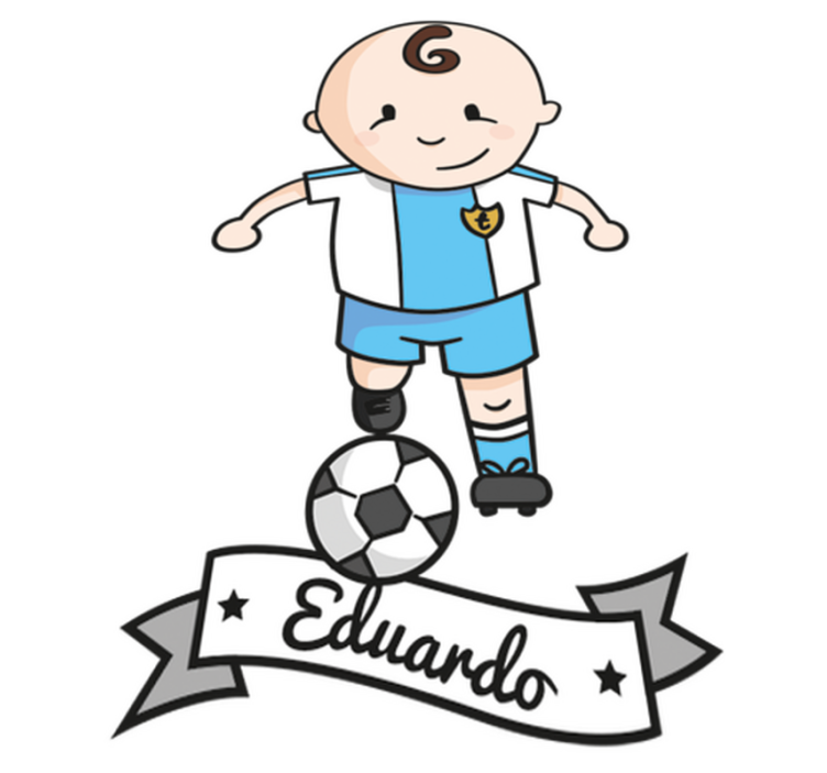 Kids vinyl rug football player personalized - TenStickers