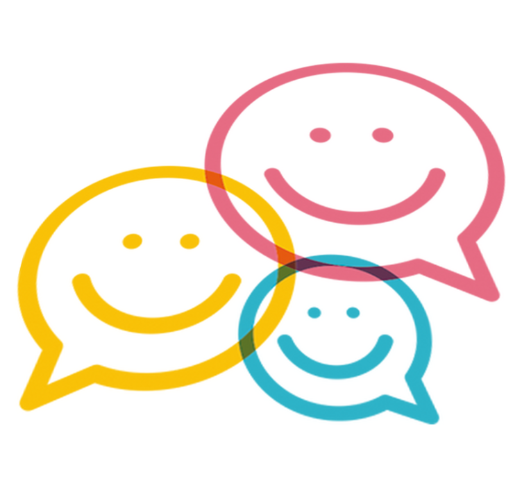 Kids vinyl rug with joyful colorful faces - TenStickers