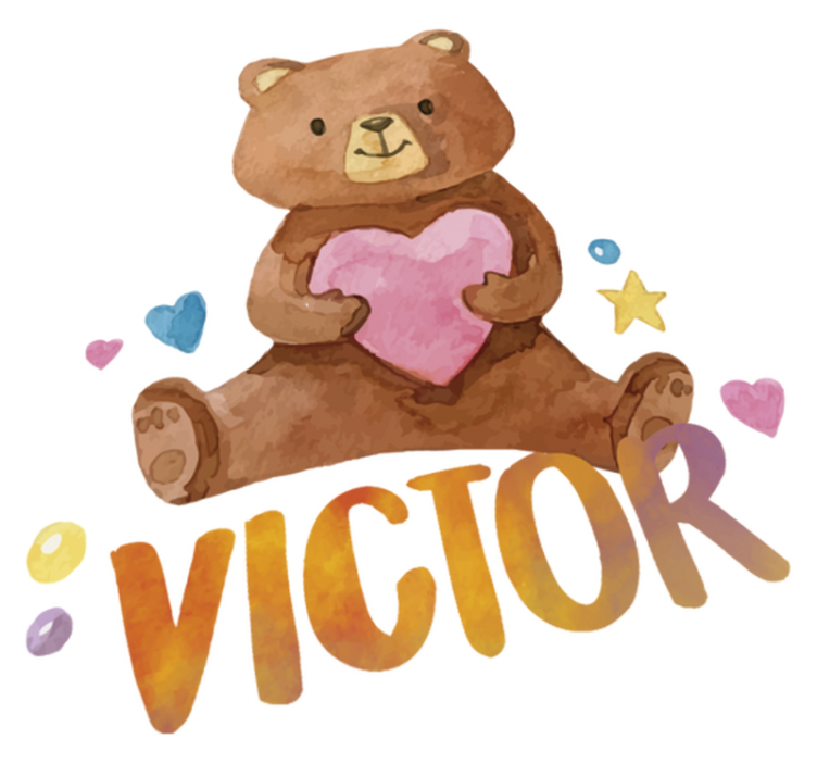 Kids vinyl rug plush bear with heart - TenStickers