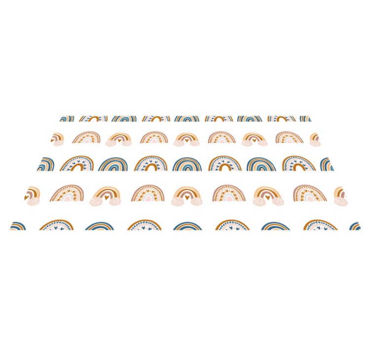 Kids vinyl rug featuring hand-drawn autumn rainbow - TenStickers