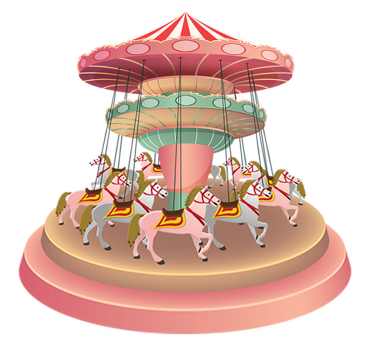 Kids vinyl rug fair carousel - TenStickers