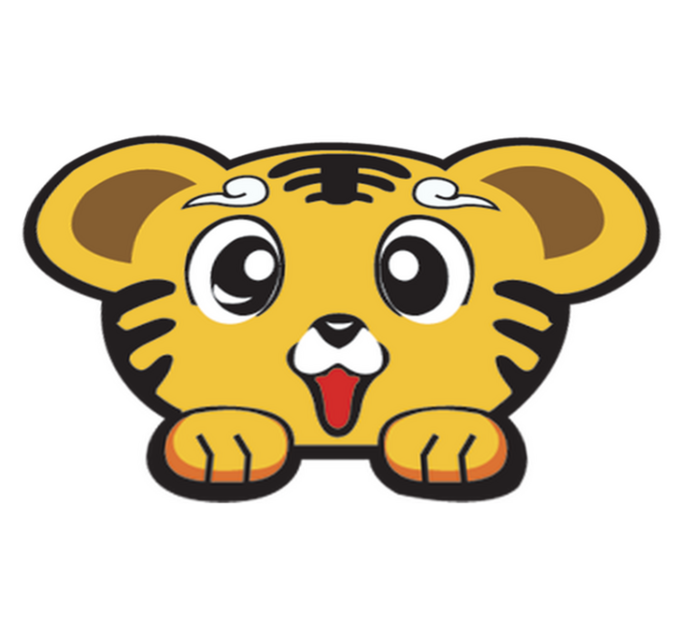 Kids vinyl rug baby joyful tiger - TenStickers