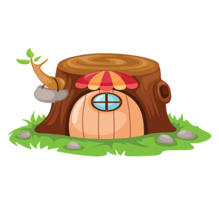 Kids vinyl rug trunk house - TenStickers