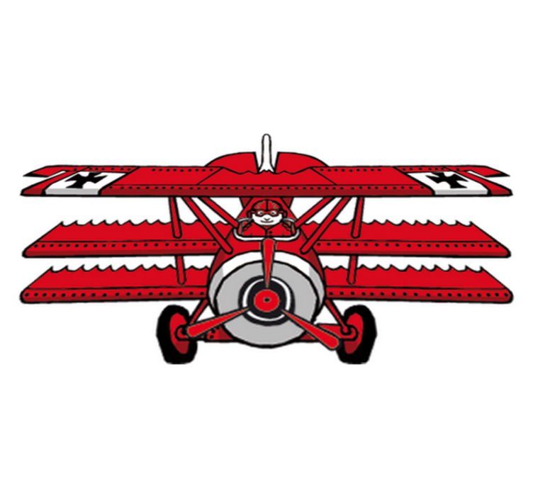 Kids vinyl rug red baron comic design - TenStickers