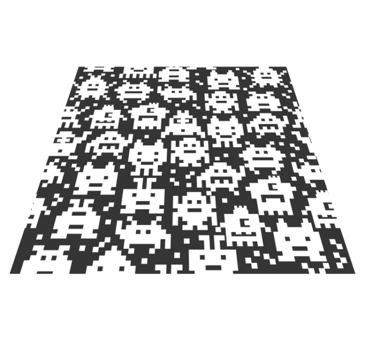 Kids vinyl rug with video game monsters - TenStickers