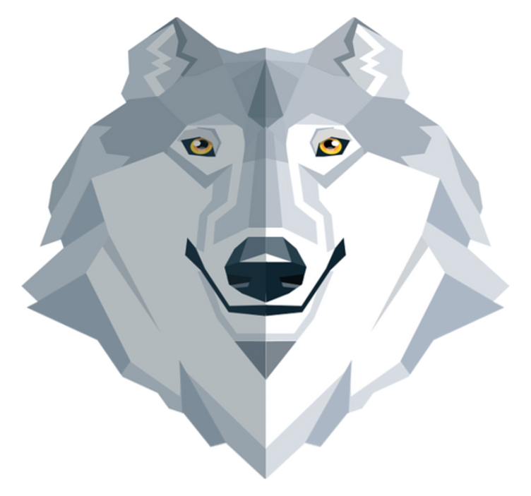 Bedroom vinyl rug with abstract wolf design - TenStickers