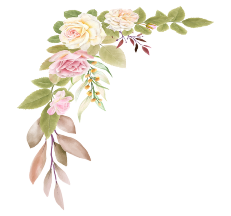 Bedroom vinyl rug with pink and white roses - TenStickers