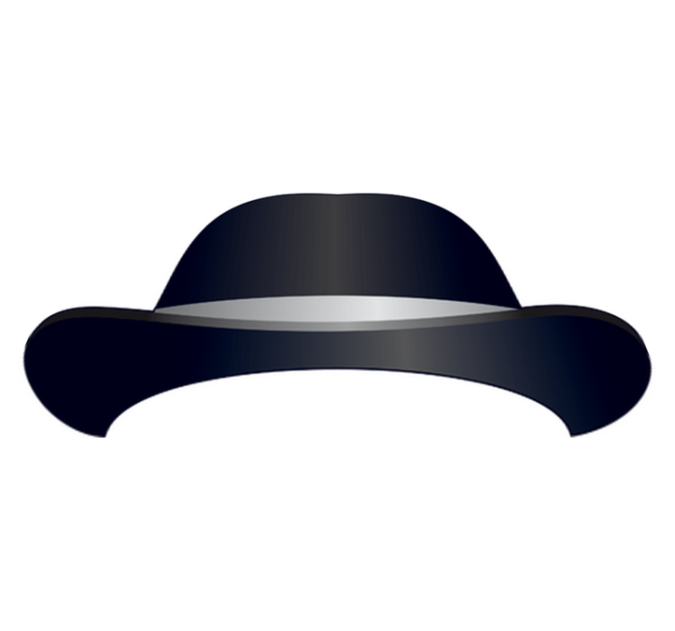 Bedroom vinyl rug bowler hat adhesive - TenStickers