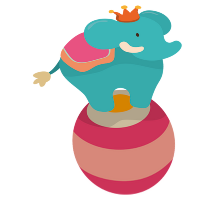 Kids vinyl rug balancing elephant design - TenStickers