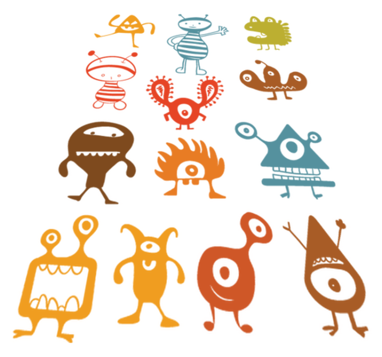 Kids vinyl rug featuring vibrant extraterrestrials - TenStickers