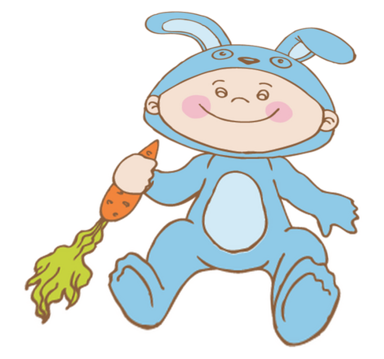 Kids vinyl rug bunny outfit - TenStickers