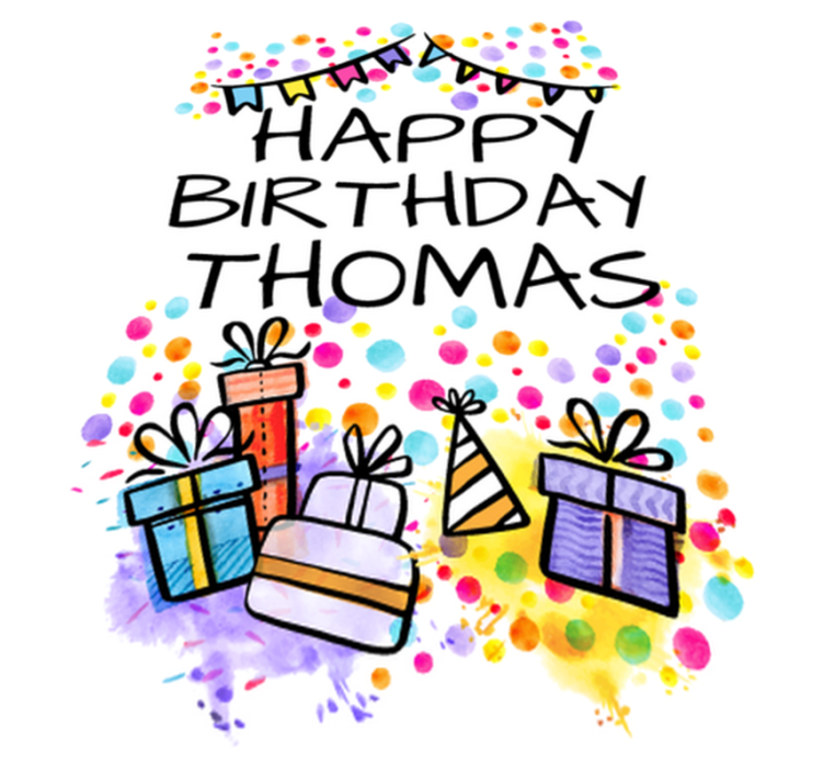 Kids vinyl rug personalised happy birthday - TenStickers