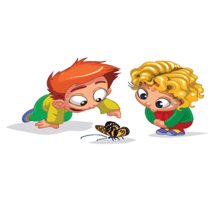 Kids vinyl rug curious kids vinyl rug - TenStickers