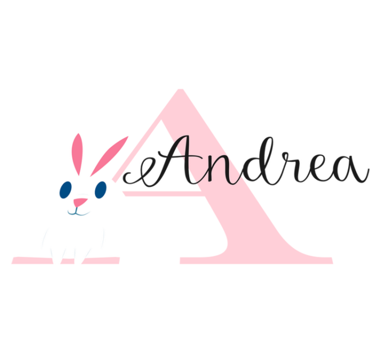 Kids vinyl rug with cheerful large initial sticker - TenStickers