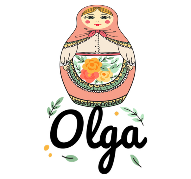 Kids vinyl rug personalized with matrioska design - TenStickers