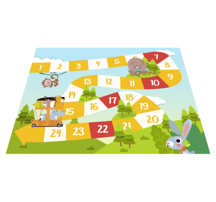 Game vinyl rug wildlife board game design - TenStickers