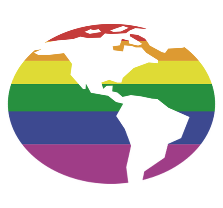 World map vinyl rug gay world sticker - TenStickers