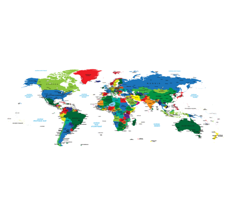 Tapis vinyle carte du monde world map vinyl rug - TenStickers