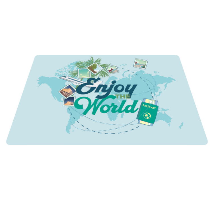 World map vinyl rug explore the globe design - TenStickers