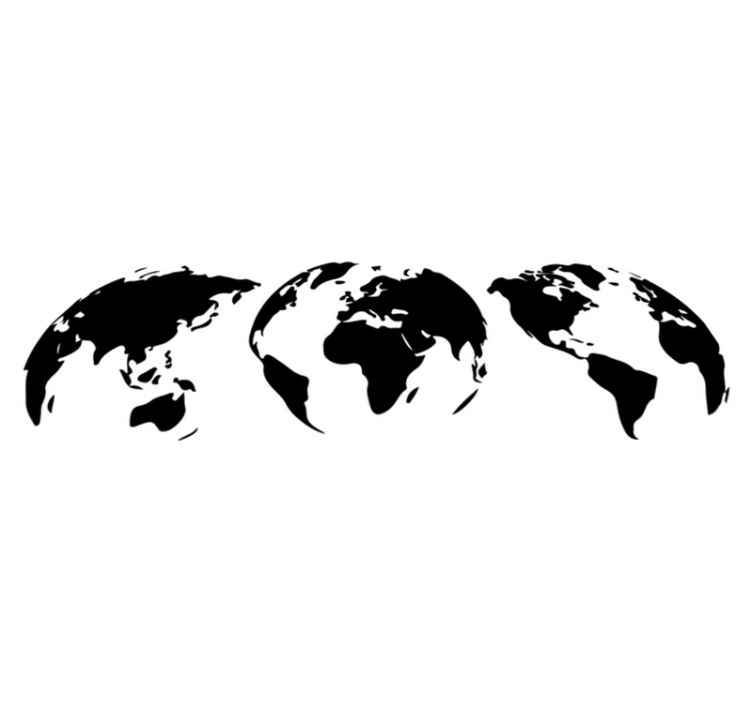 World map vinyl rug featuring 3 continent designs - TenStickers