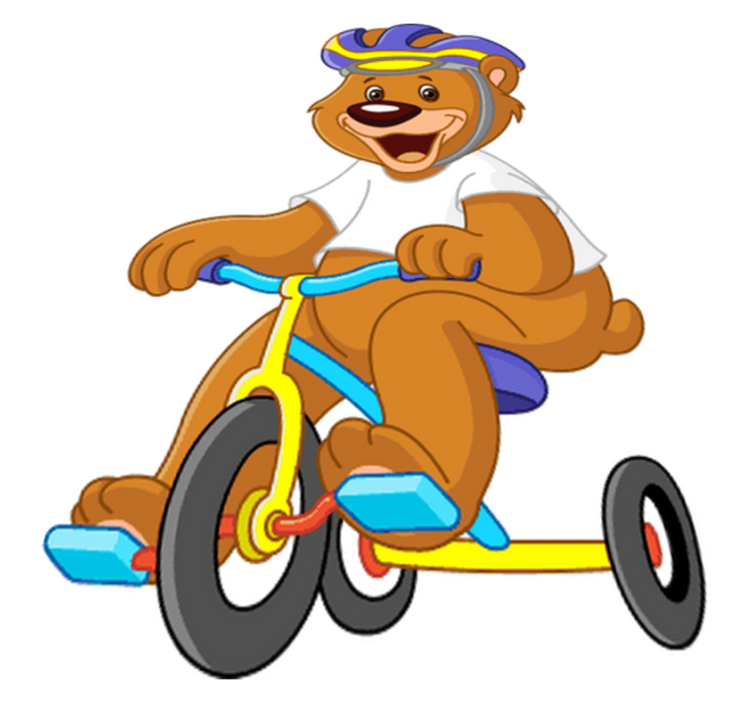 Kids vinyl rug bear biker - TenStickers