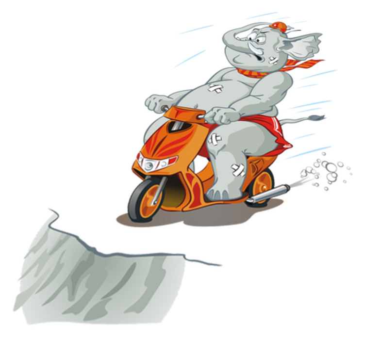 Kids vinyl rug elephant on motorcycle - TenStickers